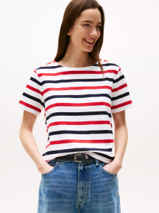 Gold Button-Shoulder T-Shirt