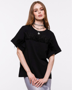 Футболка с перьями страуса FSP003