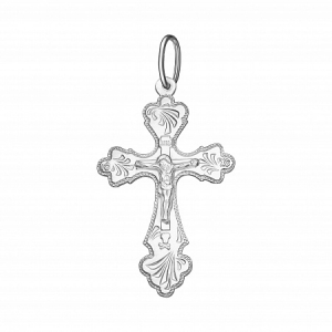 крест из серебра штампованный белый