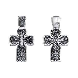 Крест из серебра литье частичное чернение