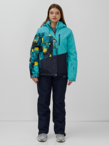 Горнолыжный костюм женский зимний УЦЕНКА бирюзового цвета 02801Br