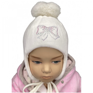 2639-1 Шапка зимняя с помпоном из кролика TuTu