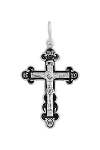 Крест из серебра литье частичное чернение