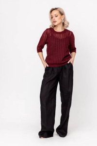 Джемпер из льна 4-319 вишня