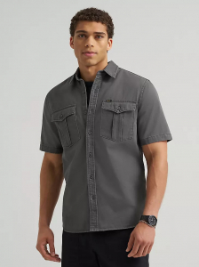 Men's Double Chest Patch Pocket Button Down Shirt