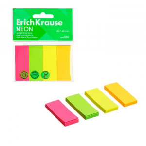 Закладки с клеевым краем бумажные 20x50 мм, ErichKrause 