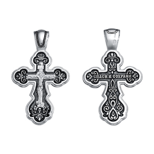 Крест из серебра литье частичное чернение