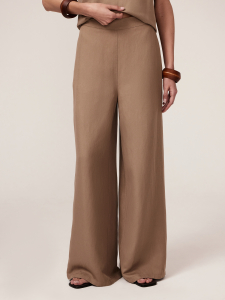 Прямые брюки изо льна и тенселя