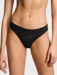 Cotton Lace-Waist Bikini Panty