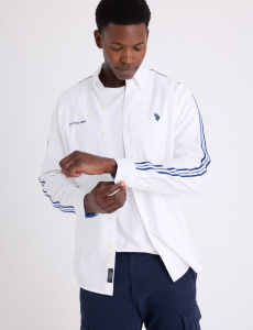 LONG SLEEVE TRICOT SLEEVE OXFORD SHIRT