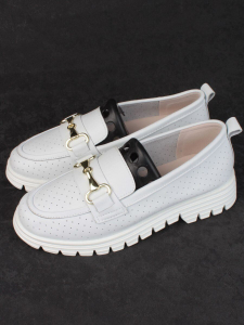 03-PDD164-1 WHITE Полуботинки женские (натуральная кожа)