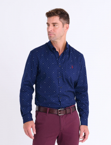 LONG SLEEVE DOT DIAMOND PEACH TWILL SHIRT