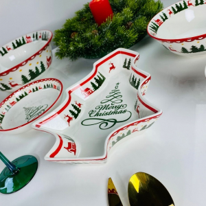 164-056 Глубокое блюдо 28х21х5см НОВЫЙ ГОД в под.уп.(х24)Фарфор