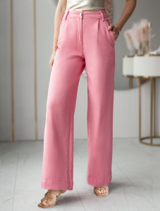 Джинсы-палаццо из эластичного денима