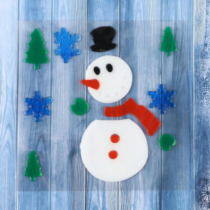 Наклейка на стекло «Снеговичок», 18.5 см