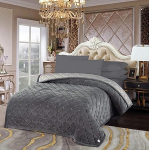 Велюровое стеганое покрывало Премиум 