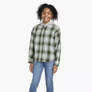 Hooded Woven Top Big Girls 7-16