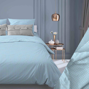 Пододеяльник Клеточка бирюзовый бязь
