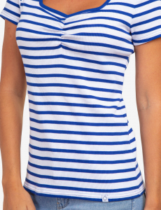 KNOTCHED RIB SHORT SLEEVE TOP