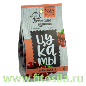 Цукаты из КЛЮКВЫ(клюква, сахар), 80г, Псковские цукаты