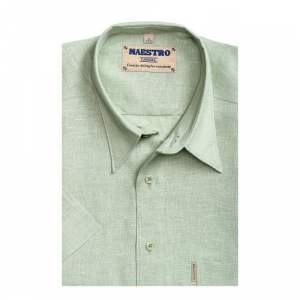 st Мужская сорочка Meastro Casual Лен зеленый