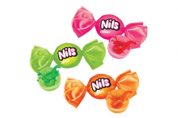 Карамель с начинкой фруктового вкуса жевательное ассорти «Нильс» (упаковка 0,5 кг)
