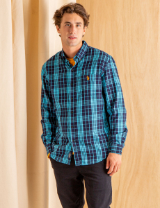 PEACHED TWILL YARN DYE PLAID SHIRT