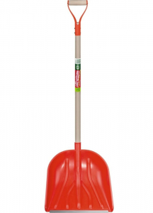 Лопата снеговая красная с металлической ручкой БЦМ