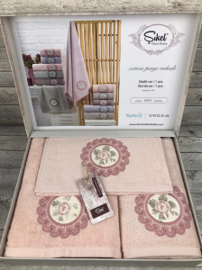 Набор полотенец SIKEL из 3-х предметов (30*50, 50*90 и 70*140) KANEFCE SOMON персик