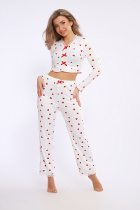 пижама женская с брюками с длинным рукавом 5735