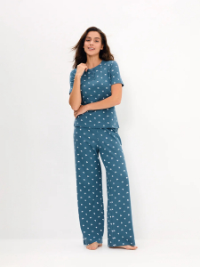 Omsa Пижама OmD 0250D POINTELLE PRINT AW26 Пижама жен. (Футболка+Брюки), СО