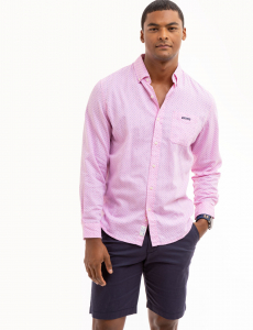DOT PRINT ROYAL OXFORD LONG SLEEVE SHIRT