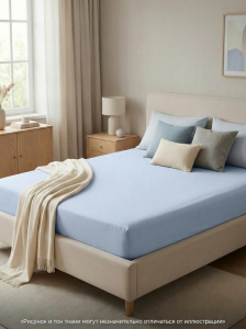 Простыня на резинке Дымка сатин