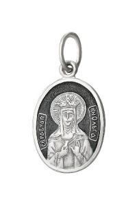Образ (Равноап. вел. кнг. Ольга) из серебра частично черненый штампованный