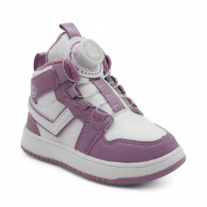 Кроссовки высокие демисезонные В7772-19 бело фиолетовые