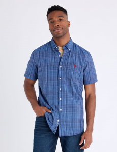 YARN DYE COTTON SHORT SLEEVE SHIRT
