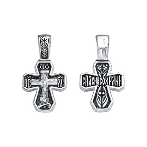 Крест из серебра литье частичное чернение