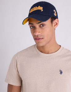 MENS SCRIPT EMBROIDERED LOGO HAT