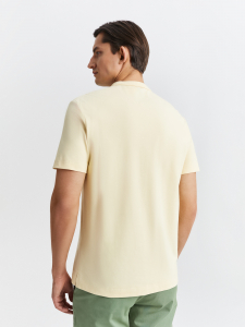 Поло без воротника из хлопкового трикотажа