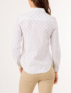 DOT PRINT LONG SLEEVE POPLIN SHIRT