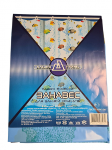 Штора п/э 180*180 Коралл.Рыбы Альфа