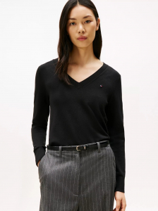 Viscose-Blend V-Neck Sweater