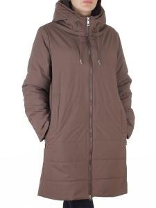 8822 BROWN Куртка удлененная демисезонная женская (100 гр. холлофайбер)
