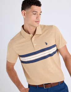 ENGINEERED PRINTED STRIPE JERSEY POLO SHIRT
