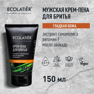 Ecolatier MAN ДЛЯ МУЖЧИН Крем-пена д/бритья Гладкая кожа 150мл туба