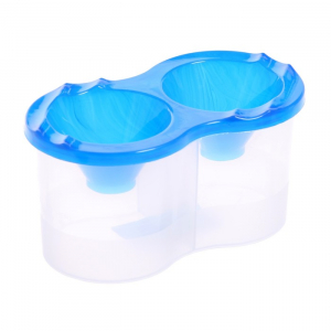 Стакан - непроливайка для рисования двойной Calligrata, 150 мл ?2, с держателем для кистей, синий