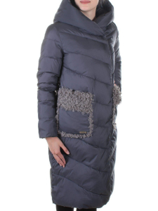 8115 GRAY/PURPLE Пальто зимнее женское Jarius