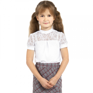 Водолазка с кружевами короткий рукав