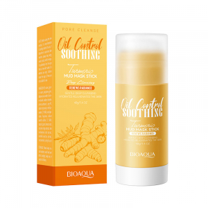 Грязевая восстанавливающая маска-стик для лица с куркумой BIOAQUA Turmeric mud Mask Stick, 40 гр (с силиконой кисточкой)