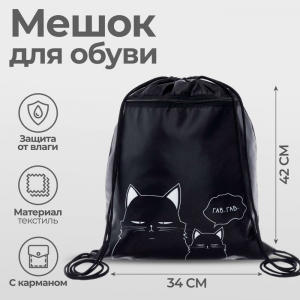 Мешок для обуви «Коты» (с карманом) 42?34 см